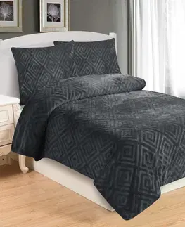 Obliečky Mikroplyšové obliečky Dolce tmavo sivá 200x140cm+90x70cm TiaHome