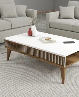 Konferenčné stolíky Konferenčný stolík Milan - Walnut, White