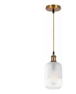 Svietidlá BRILAGI - LED luster na lanku RETRO GLASS 1xE27/60W/230V pr. 14 cm zlatá/biela NSTK7778+AI0178