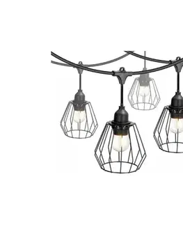 Záhradné lampy  Vonkajšia dekoratívna reťaz CRETE 10xE27/230V 15m IP44 005124
