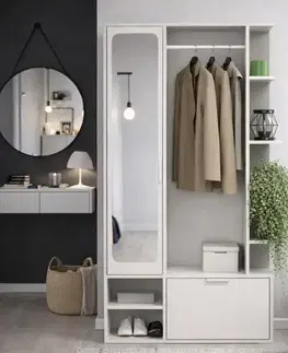 Spálňové šatníkové skrine Predsieňový nábytok Nala Alpská biela