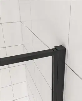 Sprchovacie kúty H K - Štvorcový sprchovací kút BLACK SAFIR R808, 80x80, s dvomi jednokrídlovými dverami s pevnou stenou, rohový vstup SE-BLACKSAFIRR808