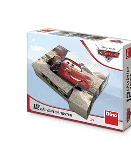 Obrázkové kocky Dino Toys Drevené kocky Cars: Jazda 12 Dino