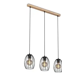 Svietidlá Brilo - Luster na lanku WAKTU 3xE27/60W/230V kaučukovník 4039-035
