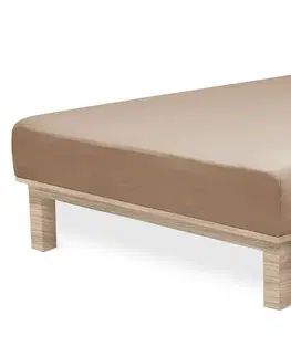 Plachty 4Home jersey prestieradlo Lycra orechová, 160 x 200 cm