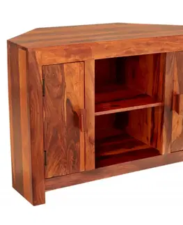 TV stolíky TV stolík rohový Kali 110x70x50 indický masív palisander