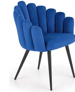 Jedálenské stoličky HALMAR K410 jedálenské kreslo granátová (Velvet) / čierna