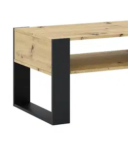 Konferenčné stolíky KONDELA Cara 1 konferenčný stolík dub artisan / čierna