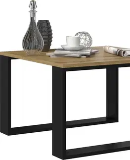 Konferenčné stolíky LIVIO moderný mini kávový stolík, dub Artisan/čierna