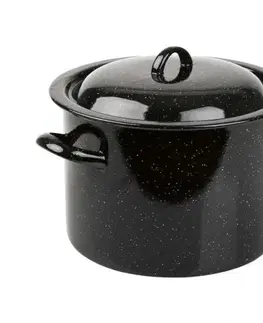 Hrnce Kinekus Smaltovaný hrniec s pokrievkou 32 cm, objem 21L, čierny, prskaný