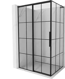 Sprchovacie kúty MEXEN/S - Rox L sprchový kút posuvný ľavá 115 x 110, čierna kratka, čierna 8C2L-115-110-70-77-L