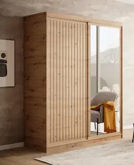 Šatníkové skrine ArtAdrk Šatníková skriňa  DELIA | dub artisan 160 cm