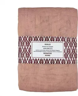 Záclony do obývačky Záclona na stuhách Dolly polyester svetloružová 140x180 (x2) Merkury Home