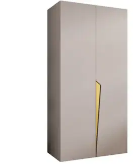 Šatníkové skrine Skriňa Piano 1-100 kašmír/zlatá