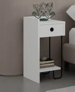 Nočné stolíky Nočný stolík Sirius Left - White v2