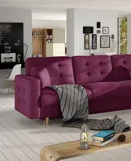 Sedacie súpravy NABBI Aveza 3+1 rozkladacia sedacia súprava vínová