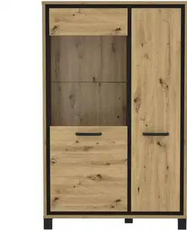 Vitríny a regály do obývačky Vitrína L Trondheim 2D TDHV622L Dub Artisan