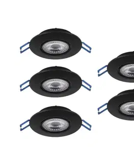 Svietidlá Eglo 300189 - SADA 5xLED Zapustené svietidlo GEDREZ LED/4,9W/230V priemer 9 cm čierna 300189