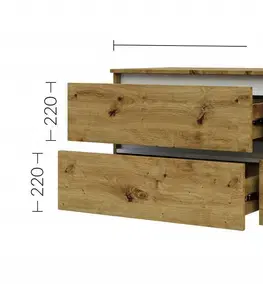 TV stolíky LIFE skrinka pod TV 1600, Gold craft oak / Satin