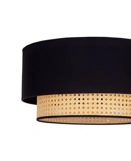 Svietidlá  - Stropné svietidlo BOHO 1xE27/15W/230V pr. 45 cm čierna/ratan 84380