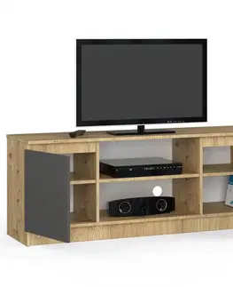 TV stolíky Dizajnový TV stolík ROMANA140, dub Artisan / grafit