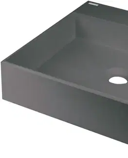 Umývadlá DEANTE - Correo anthracite metallic Granit umývadlo na dosku - 400x400 mm CQR_TU4S