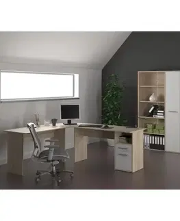 Obývacie steny KONDELA Maurus New kancelária dub sonoma / biela