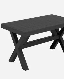 Záhradné stoly Stôl Rustic antracit 80x140 cm