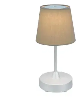 Lampy Brilo - LED Stmievateľná nabíjacia stolná lampa LED/3W/5V IP44 strieborná/béžová 7447-011
