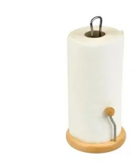 Podnosy a tácky Kinekus Stojan na papierové kuchynské utierky chróm/drevo 30 cm