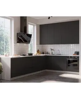 Modulový kuchynský nábytok Kuchynská linka Aria BL/WH 260x230 cm bez kuchynskej dosky