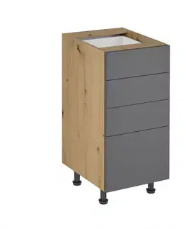 Kuchynské skrinky stojace Skrinka do kuchyne Langen d40s4 push grey