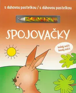 Nalepovačky, vystrihovačky, skladačky Spojovačky s dúhovou pastelkou – hnedý zošit