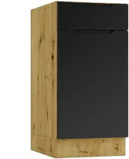Kuchynské skrinky stojace Kuchynská skrinka Isabel D40S/1 P/L čierna/artisan