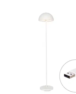 Lampy Vonkajšia stojaca lampa biela nabíjateľná 3-stupňovo stmievateľná - Keira
