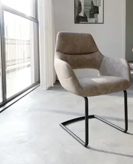 Jedálenské stoličky DELIFE Jedálenská stolička Yago-Flex s opierkami mikrovlákno taupe vintage jedálenská stolička okrúhla čierna vrecková pružina