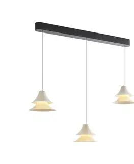 Závesné svietidlá Závesná lampa čierna s béžovou farbou vrátane LED 3-stupňové stmievanie 3-svetlá Easylift - Witch