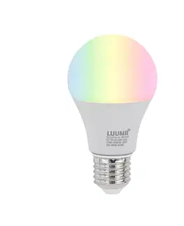 LED osvetlenie Stmievateľná LED žiarovka E27 RGBW A60 opálová 9W 806 lm 2700-6500K