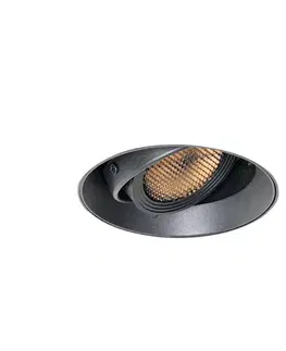 Zapustené svietidlá Moderné zapustené bodové svetlo čierne GU10 AR70 okrúhle bez rámu - Oneon Honey