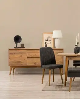 Jedálenské sety Set s rozkladacím stolom, stoličkami a konzolou (7 kusov) Vina 03 1053 - Atlantic Pine, Anthracite
