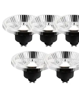 LED osvetlenie Sada 5 GU10 3-stupňových stmievateľných LED žiaroviek AR111 10W 800 lm 2700 - 3700K