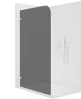 Sprchové dvere CERANO - Sprchová zástena Walk-in Orbis Ľ/P - 8 mm - biela matná, grafitové sklo - 80x200 CER-978757