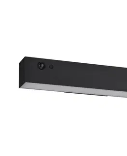 Svietidlá Eglo 901916- LED solárne nástenné svietidlo so senzorom VOSCARI LED/6,8W/3,7V IP54 čierna 901916