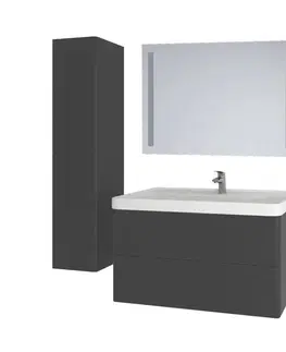 Kúpeľňový nábytok Mereo Siena, kúpeľňová skrinka s keramickým umývadlom 101 cm, antracit mat CN4321
