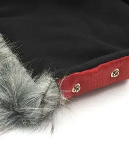 Detské postieľky, cestovné postieľky New Baby Rukávník 2v1 s kožušinkou red