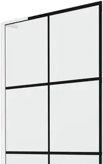 Sprchové dvere MEXEN/S - Next L vaňová zástena FIX 80 x 150, čierna vzor, biela 895-080-000-03-77-20