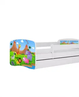 Postele pre dievčatá Detská Posteľ. Babydreams+Sz+M Biely 70x140 Safari
