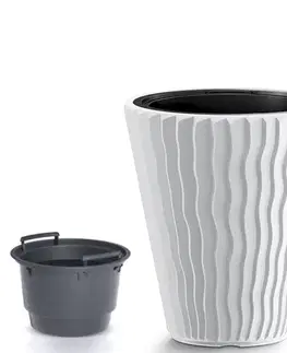 Kvetináče a truhlíky NABBI DBSP350 plastový kvetináč 34,9 cm biela