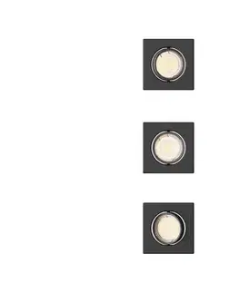 Svietidlá Philips - SADA 3 ks zabudovateľných svietidiel PERIDOT 1xGU10/7W/230V čierna 872110303703900