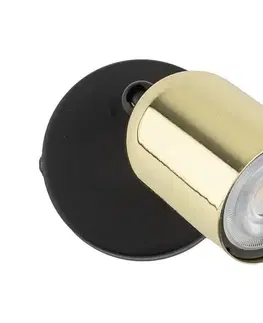 Svietidlá  Nástenné bodové svietidlo TOP 1xGU10/10W/230V čierna/zlatá 6030